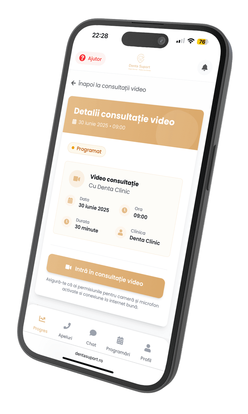 Aplicația DentaSuport - Consultație video